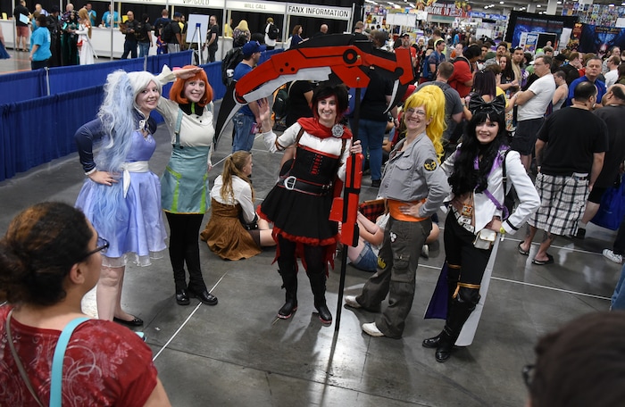 (Francisco Kjolseth  |  The Salt Lake Tribune)  People attend the start of FanX Salt Lake Comic Convention at the Salt Palace in Salt Lake City Thursday, Sept. 6, 2018, during the three-day pop culture convention.