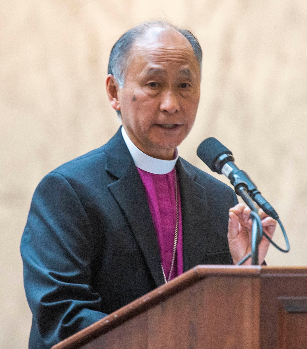 (Rick Egan  |  The Salt Lake Tribune)   Bishop Scott B. Hayashi, Episcopal Diocese of Utah says a few words, before Gov. Gary R. Herbert signed the new hate crimes bill, at the Utah State Capitol, Tuesday, April 2, 2019.