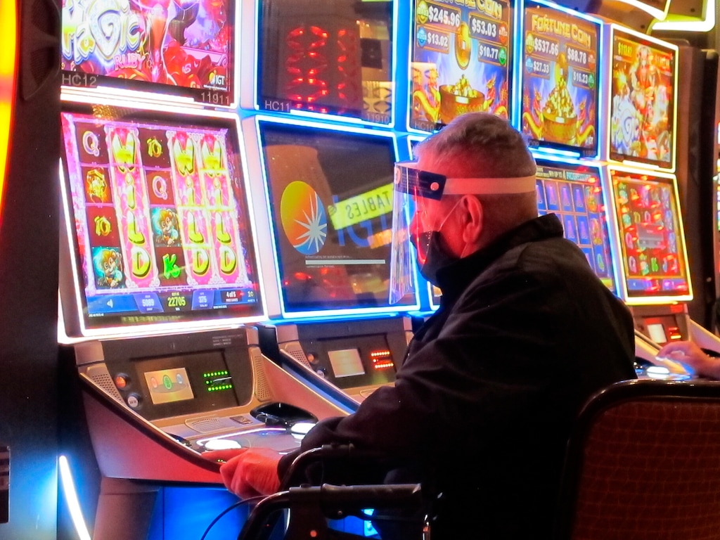 (Wayne Parry | AP file photo) In this July 2, 2020, photo, a man plays a slot machine at the Golden Nugget casino in Atlantic City N.J. Utah lawmakers voted down a proposal that would allow skill-based games in the state on Tuesday over concerns that it would open the door to forms of gambling, like slot machines.