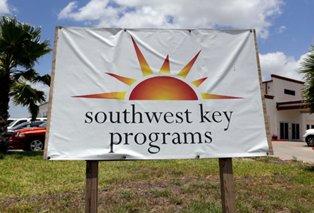 (Eric Gay | The Associated Press) This June 20, 2014, file photo shows a Southwest Key program sign. Arizona authorities said Monday, Dec. 31, 2018, they sent prosecutors the results of an investigation into a now-shuttered shelter for immigrant children where videos showed staffers dragging and shoving kids.