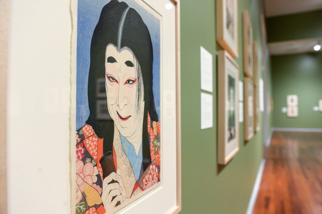 (Leah Hogsten  |  The Salt Lake Tribune) The Actor Nakamura Utaemon V as Yodogimi, woodblock print; ink and color on paper with embossing, Natori Shunsen.  The Utah Museum of Fine Arts exhibit Seven Masters: 20th-Century Japanese Woodblock Prints, from the Minneapolis Institute of Art features the work of seven woodblock print artists who created a new art form, shin hanga.