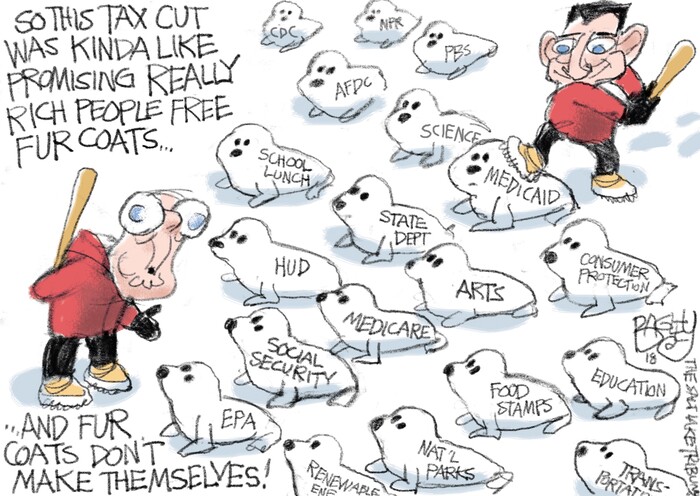 This Pat Bagley cartoon appears in The Salt Lake Tribune on Thursday, Feb. 15, 2018.