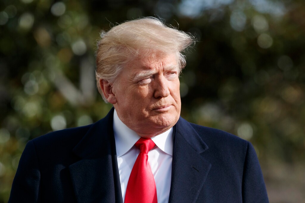 President Donald Trump walks to speak to the media before boarding Marine One on the South Lawn of the White House in Washington, Saturday, Dec. 8, 2018, for the short trip to Andrews Air Force Base en route to Philadelphia to attend the Army-Navy Football Game. (AP Photo/Carolyn Kaster)
