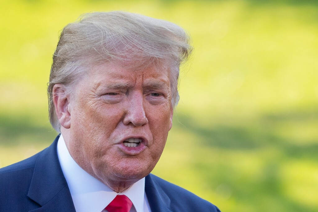 (Manuel Balce Ceneta | AP) President Donald Trump speaks before leaving the White House, Monday, Sept. 16, 2019, in Washington. He said it “looks” like Iran was behind the explosive attack on Saudi Arabian oil facilities.
