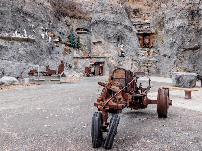 (Erin Alberty | The Salt Lake Tribune) Old mining structures and city buildings line the Ophir Canyon Road, monuments to the once-booming town there. Photo taken Nov. 20, 2017.