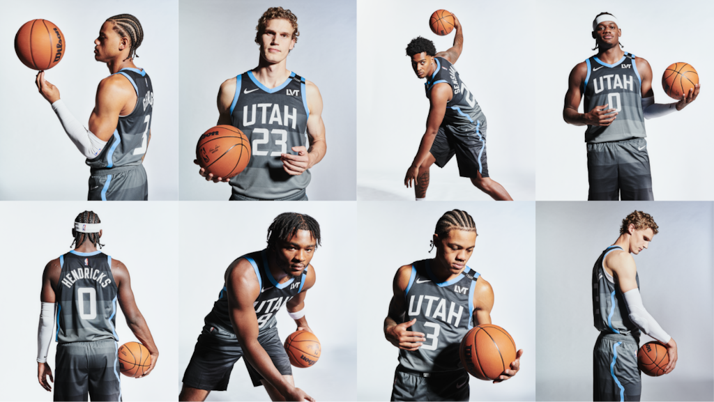 The new City edition jerseys the Jazz will wear in selected games for the next two seasons. (Photo courtesy Utah Jazz.)