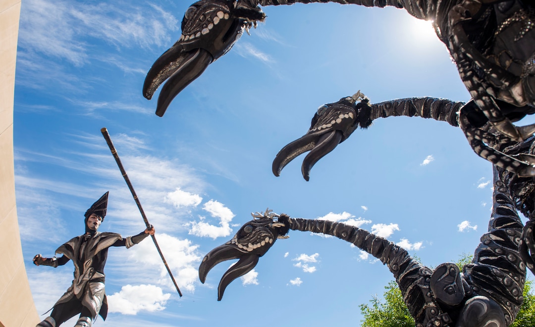 (Rick Egan  |  The Salt Lake Tribune)   The Sauruses make an appearance at the Utah Arts Festival, Saturday, June 22, 2019.