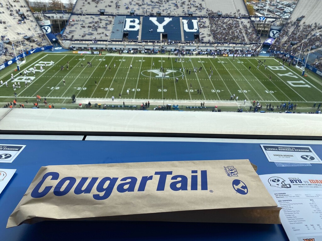 (Norma Gonzalez | The Salt Lake Tribune) The Cougar Tail, a large maple bar donut photographed in Nov. 2021, is a staple at BYU athletic events.