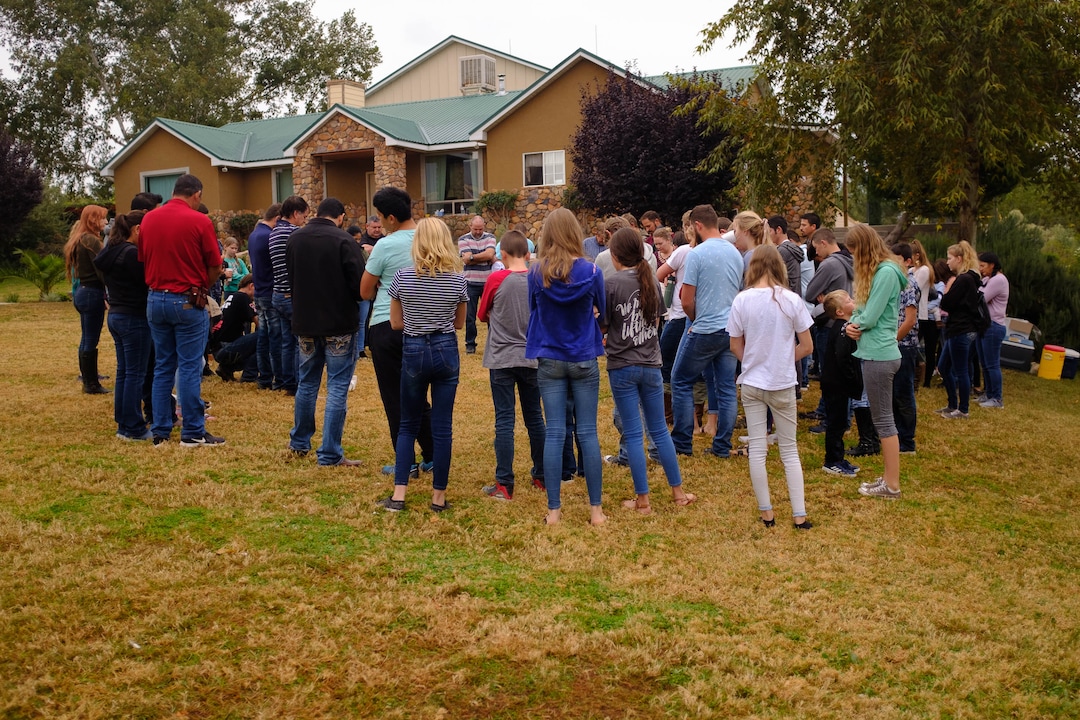 (Trent Nelson  |  The Salt Lake Tribune)As they prepare to depart for another funeral, relatives of Dawn Langford pray in La Mora, Sonora on Friday Nov. 8, 2019.
