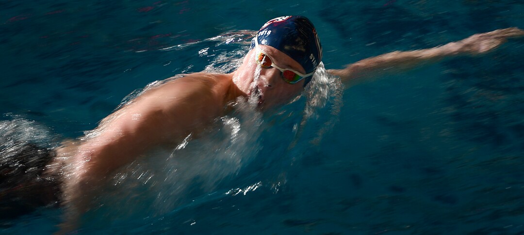 (Leah Hogsten  |  The Salt Lake Tribune)  Woods Cross High School's William Harris swims a time of 4:53.01 in the 500 yard freestyle at the Class 5A State Championships in Bountiful, Saturday, February 10, 2018. 
