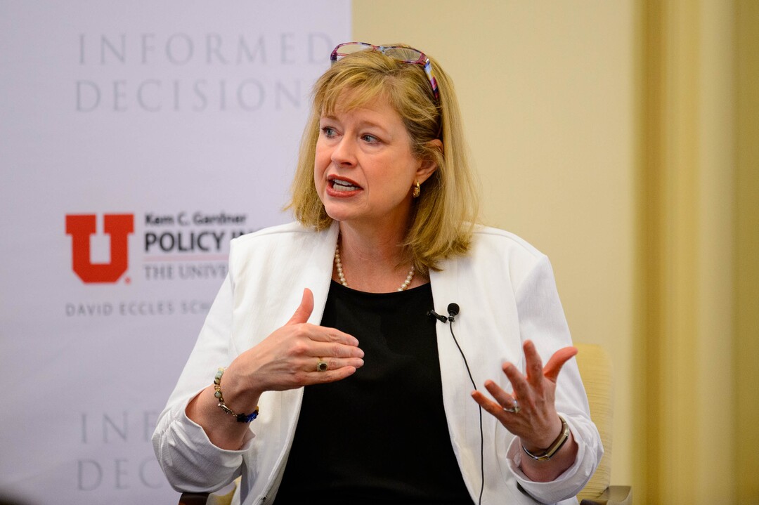 (Trent Nelson  |  The Salt Lake Tribune)  Cathy Lacy, regional director of the U.S. Census Bureau, speaks at the Kem Gardner Policy Institute in Salt Lake City on Tuesday May 7, 2019.