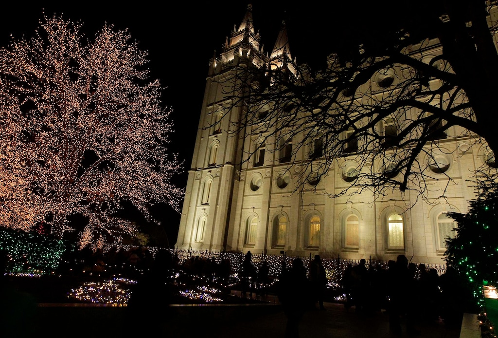 Leah Hogsten  |  The Salt Lake TribuneThe Church of Jesus Christ of Latter-day Saints' Temple Square came to life shortly after dusk in multitudes of lights, downtown Salt Lake City, November 29, 2013. 