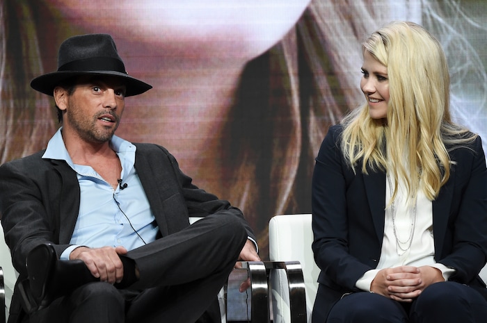 Skeet Ulrich, left, and Elizabeth Smart attend the "I am Elizabeth Smart" panel during the A&E portion of the 2017 Summer TCA's at the Beverly Hilton Hotel on Friday, July 28, 2017, in Beverly Hills, Calif. (Photo by Richard Shotwell/Invision/AP)