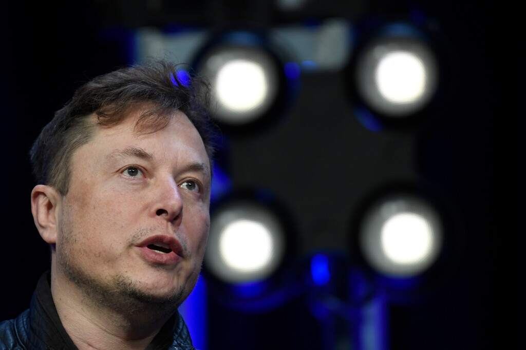 (Susan Walsh | AP) In this March 9, 2020, file photo, Tesla and SpaceX Chief Executive Officer Elon Musk speaks at the SATELLITE Conference and Exhibition in Washington.