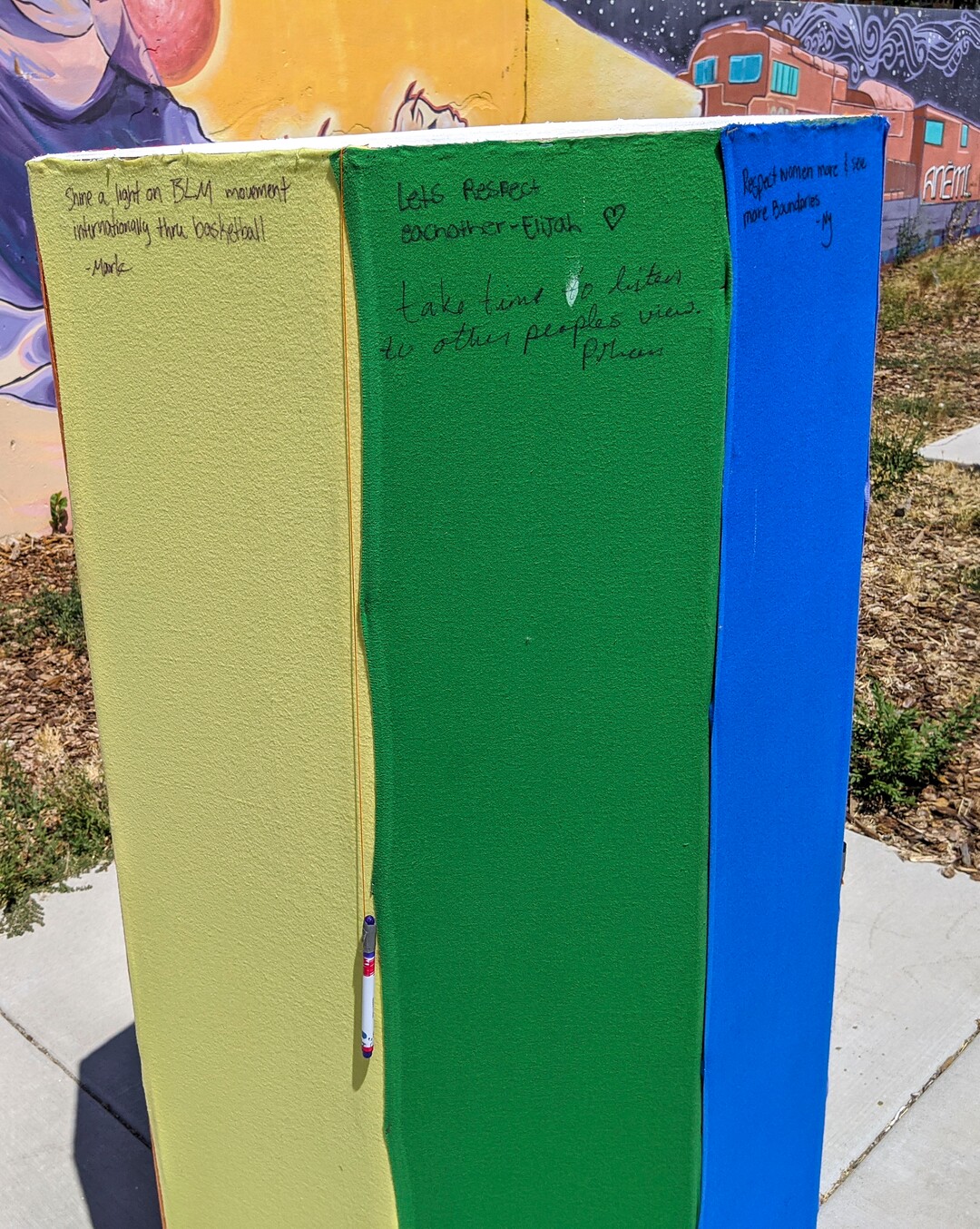 (Leah Hogsten  |  The Salt Lake Tribune) Ogden artist Tamia Green's interactive art installation for Better Days 2020, located on 25th Street, Aug. 6, 2020. Green's piece commemorates the 55th anniversary of the Voting Rights Act, giving all Americans access to vote, regardless of race.