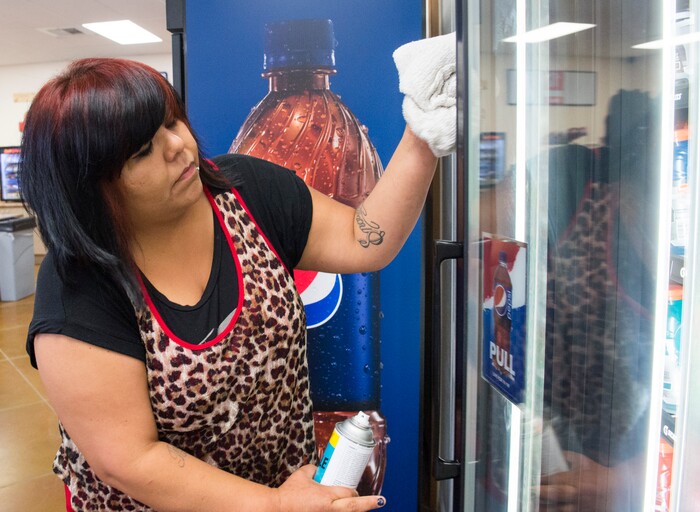 (Rick Egan  |  Tribune File Photo)  Misty Snow works in the convenience Store and Smoke shop, run by the Shivwits Band of Paiutes, on tribal land, near St George, Utah,  Tuesday, May 5, 2015.