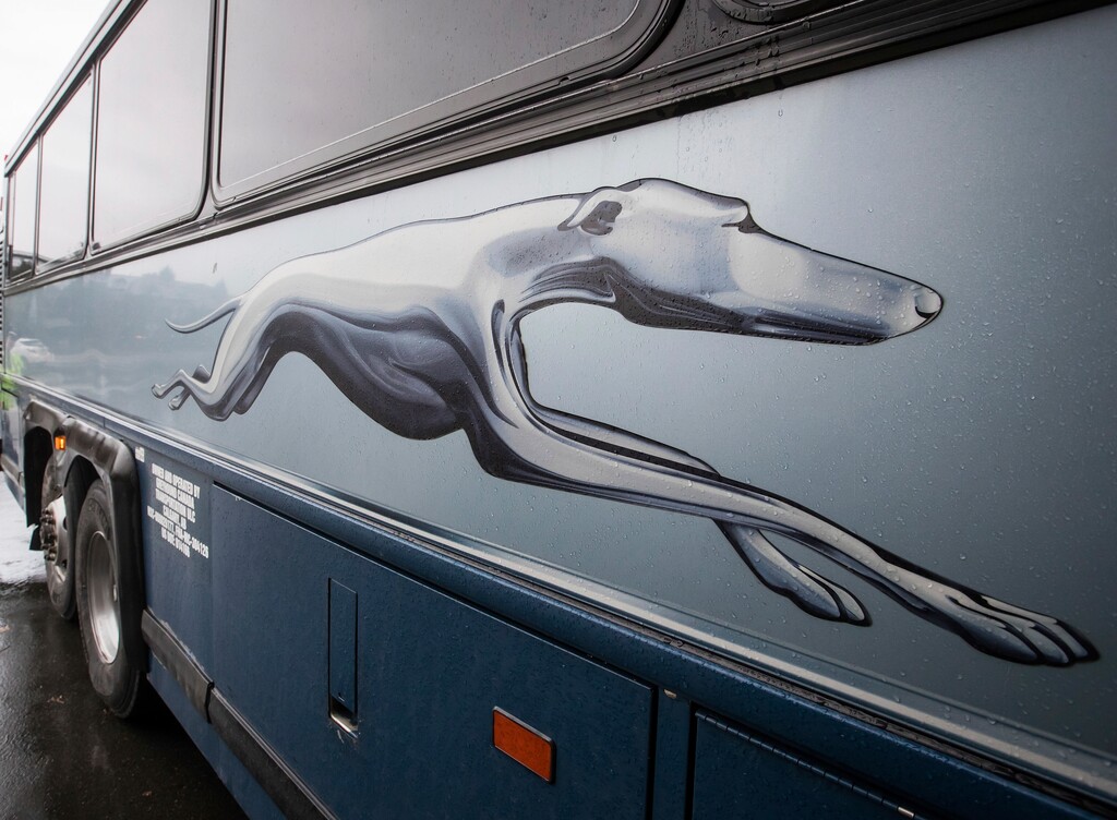 (Darryl Dyck | The Canadian Press via The Associated Press, file photo) A Greyhound bus passenger got behind the wheel and steered the bus to safety after the driver began passing out on a Utah highway Friday, Nov. 9, 2018, police said.