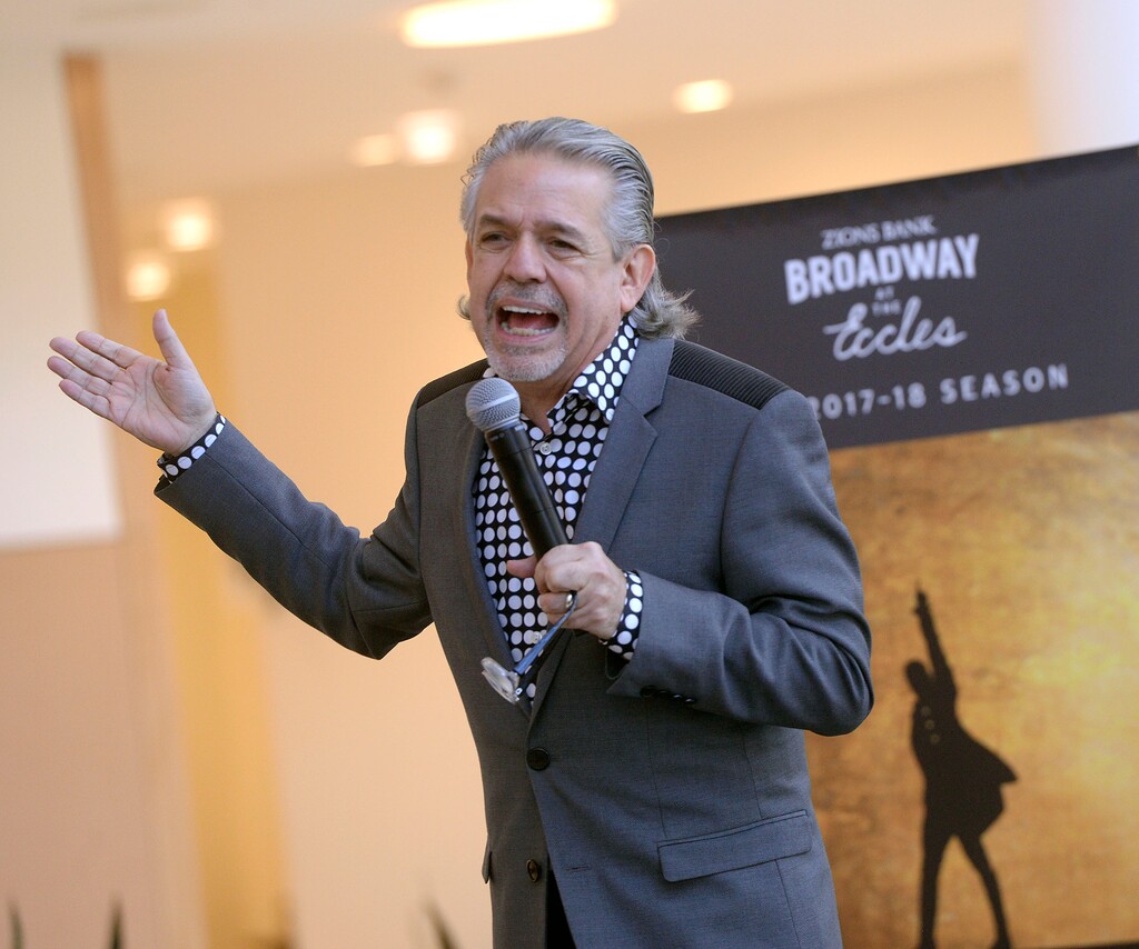 (Al Hartmann | The Salt Lake Tribune)
Luis Miranda speaks at the Eccles Performing Arts Center Thursday Oct. 26 to celebrate the Hamilton Education Program and New Nation Project. He is the father of Hamilton creator Lin-Manuel Miranda. The "Hamilton" education program will be presented in Utah high schools along with the touring show (April 11-May 6).