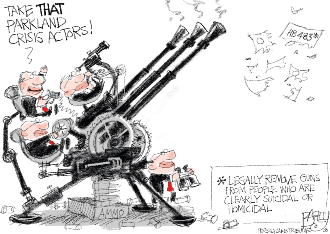 This Pat Bagley cartoon appears in The Salt Lake Tribune on Wednesday, March 7, 2018.