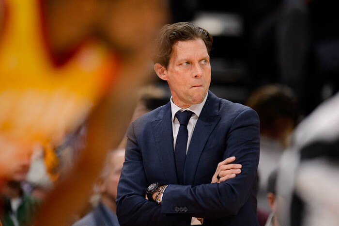 (Trent Nelson | The Salt Lake Tribune)  
Utah Jazz head coach Quin Snyder as the Utah Jazz host the San Antonio Spurs, NBA basketball in Salt Lake City on Saturday Feb. 9, 2019.