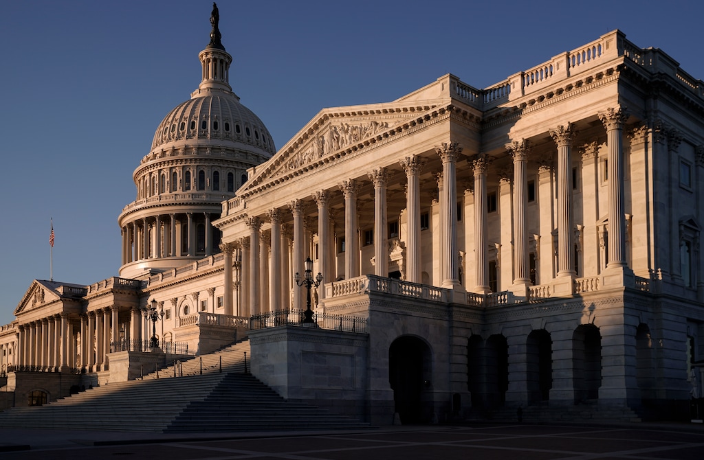 (J. Scott Applewhite | AP) The Senate side of the Capitol is seen on the morning after the House of Representatives voted to impeach President Donald Trump for abuse of power and obstruction of Congress, in Washington, Thursday, Dec. 19, 2019. House Speaker Nancy Pelosi refused to say Wednesday night when she'll send the impeachment articles against Trump to the Senate for the trial.