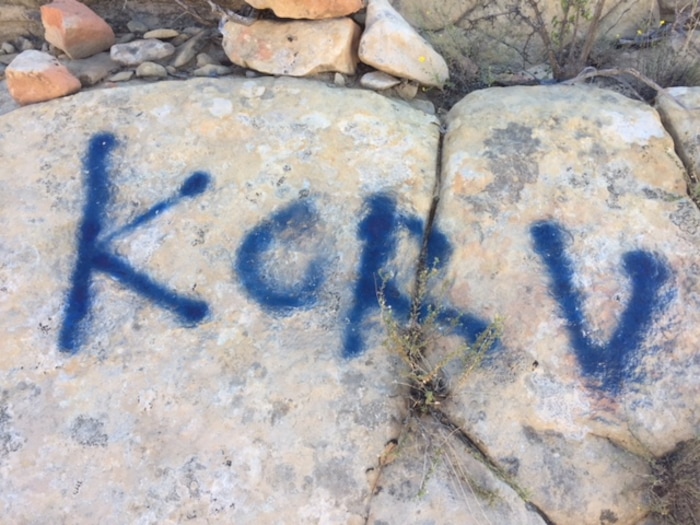 (Photo courtesy of Snow Canyon State Park) Snow Canyon State Park officials are looking for information on vandalism near White Rocks. Anyone with tips is asked to call 435-628-2255 or email snowcanyon@utah.gov.