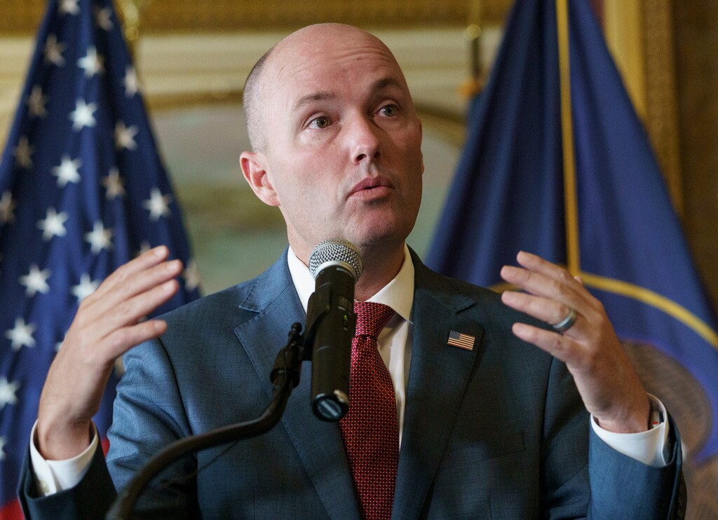 (Leah Hogsten | The Salt Lake Tribune)  Gov. Spencer Cox said Monday he believed the sweeping new vaccine requirements for private businesses announced by President Joe Biden were likely unconstitutional.