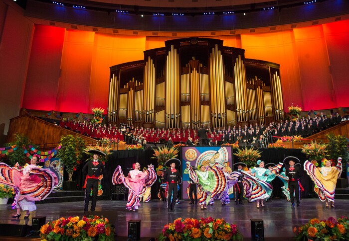 (Rick Egan  |  The Salt Lake Tribune)  Performers rehearse for their performance of “Luz de las Naciones", an annual cultural celebration for Latino youth hosted by the LDS Church, Saturday, Feb. 24, 2018.