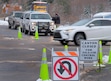 (Leah Hogsten | The Salt Lake Tribune) Sandy Police Department officers stopped traffic in Little Cottonwood Canyon for the day as avalanche mitigation efforts were underway, Feb 16, 2021. A bill proposed Tuesday, Jan. 14, 2024, by Rep. Gay Lynn Bennion would make clarify that officers can issue a citation to drivers who do not have the proper traction devices when the traction law is in effect.