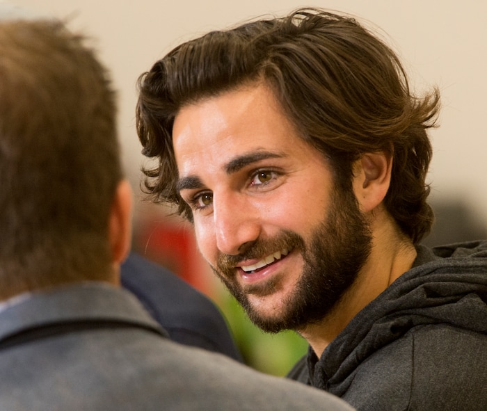 (Rick Egan  |  The Salt Lake Tribune) Utah Jazz guard, Ricky Rubio smiles during an interview, during the Utah Jazz media day, at the Zions Bank Basketball Center, Monday, September 25, 2017.


