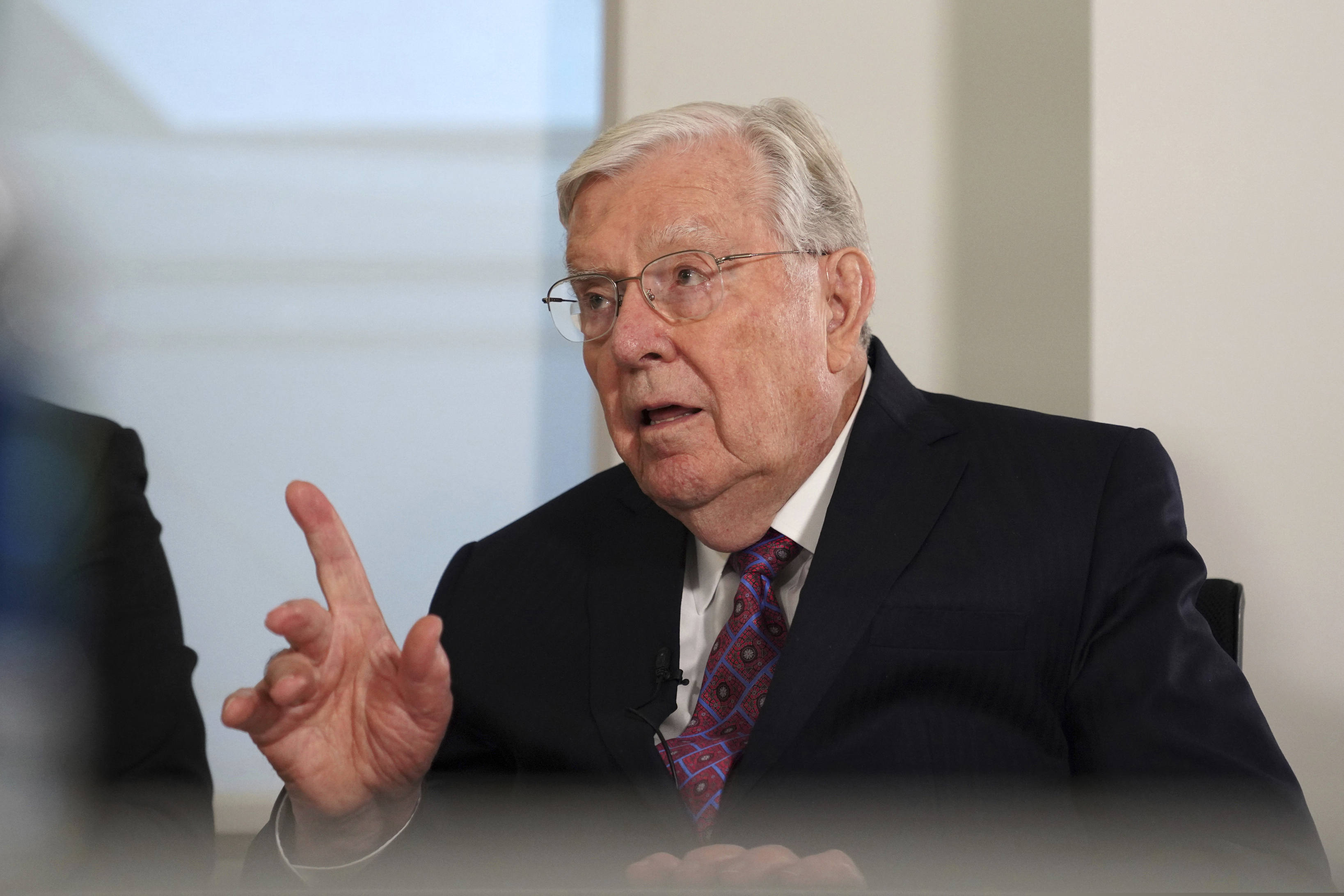 (Emily Leshner | AP) M. Russell Ballard, a senior leader of The Church of Jesus Christ of Latter-day Saints and acting president of the Quorum of Twelve Apostles, speaks during an interview, Friday, Nov. 15, 2019, at the Associated Press headquarters in New York.