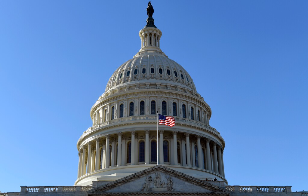 A flag flies on at the U.S. Capitol in Washington, Tuesday, Nov. 28, 2017.  (AP Photo/Susan Walsh)