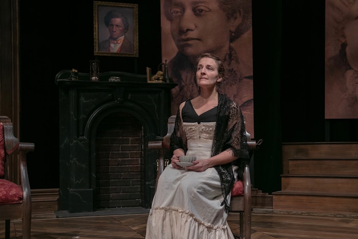 (Photo courtesy of McKenna Frandsen/Salt Lake Acting Company) Susanna Florence as Helen in “Four Women Talking About the Man Under The Sheet.”