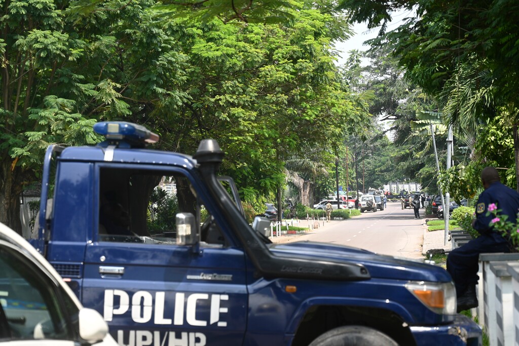 (Samy Ntumba Shambuyi | AP) Congolese security forces secure the streets after Congo's army said it has "foiled a coup" and arrested the perpetrators, following a shootout, in Kinshasa, Democratic Republic of Congo, on Sunday May 19, 2024. Six people were killed during brazen attacks in Congo's capital Kinshasa on Sunday. Two guards of a close ally of Congo's president and four of the perpetrators of the attacks, including their leader, were killed, Congolese army spokesperson Brig. Gen. Sylvain Ekenge told The Associated Press on Monday, May 20, 2024.