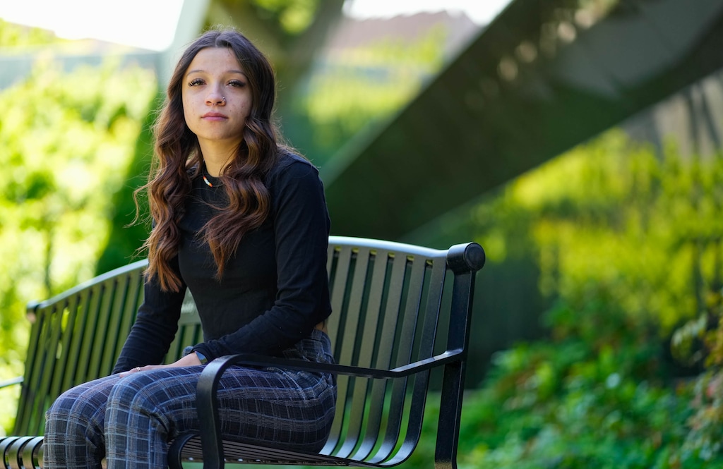 (Francisco Kjolseth | The Salt Lake Tribune) Kayla Kidd who was a Ute student in the Uinta Basin, poses for a portrait in Salt Lake City on Thursday, June 1, 2023. 