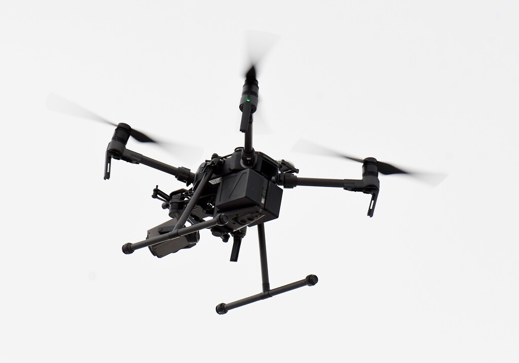 (Hans Pennink | AP file photo) This Jan. 25, 2019, photo shows a drone from the New York State Fire Agency. The FAA has banned drones from flying over a number of military installations, including Tooele Army Depot in Utah.