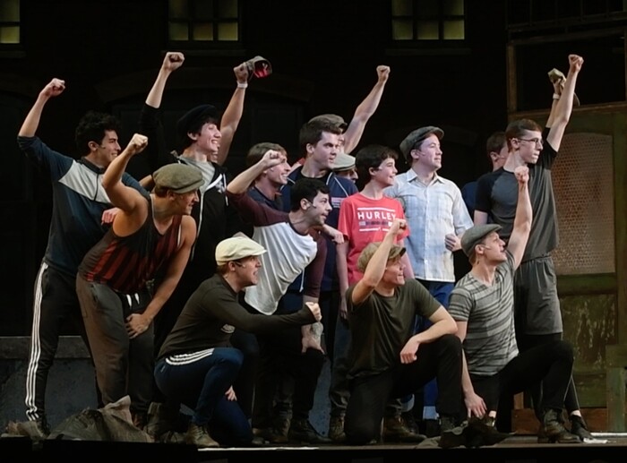 (Rick Egan  |  The Salt Lake Tribune)  Pioneer Theatre Company rehearses the acrobatic anthem "Seize the Day" on Wednesday, Nov. 29, for the upcoming production of "Newsies," which opens Dec. 1.