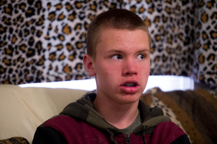 (Trent Nelson | The Salt Lake Tribune)
Richard Rulon Jeffs, 14, recounting his experiences in the 2008 raid on the YFZ Ranch. Photographed in Hildale, Friday March 16, 2018.