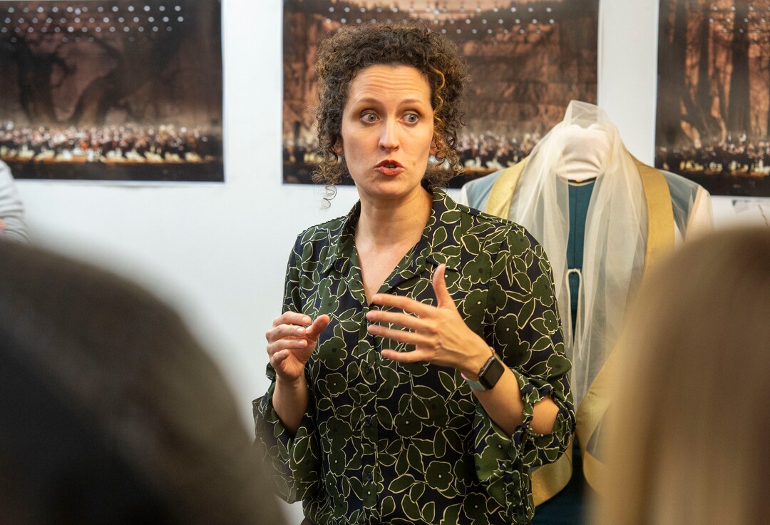 (Rick Egan  |  The Salt Lake Tribune)  Utah Opera stage director Crystal Munich talks about the digital projections that will transform Abravanel Hall for the next production, during a preview event for "Norma," at the Utah Opera Production Studios, Monday, April 15, 2019.