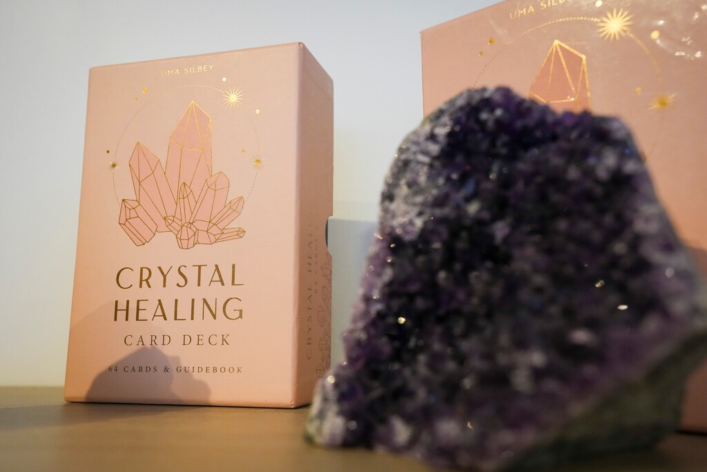 (Bethany Baker  |  The Salt Lake Tribune) A crystal healing card deck available for purchase in Salt Lake City.
