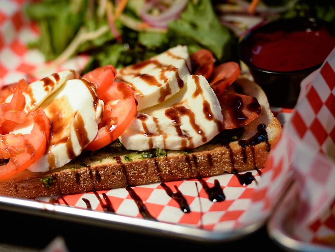 (Francisco Kjolseth  |  The Salt Lake Tribune)  The Caprese Tartine at  Lagoon Amusement Park new Bavarian-style Biergarten.
