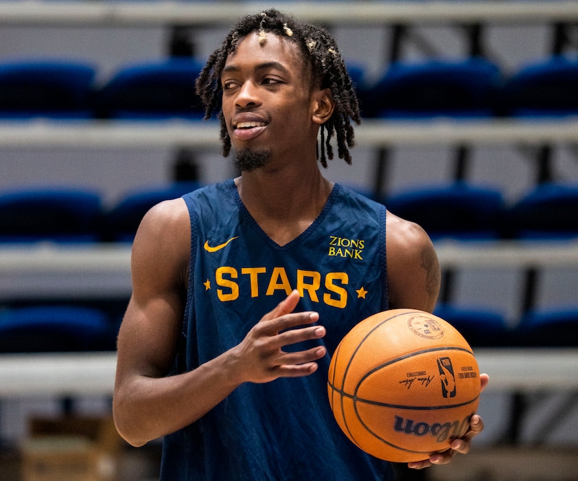 (Rick Egan | The Salt Lake Tribune)  Zaire Wade, son of Dwyane Wade, practices with the Salt Lake City Stars, at Lifetime Activities Center-Bruin Arena, at Salt Lake Community College, on Thursday, Oct. 28, 2021.
