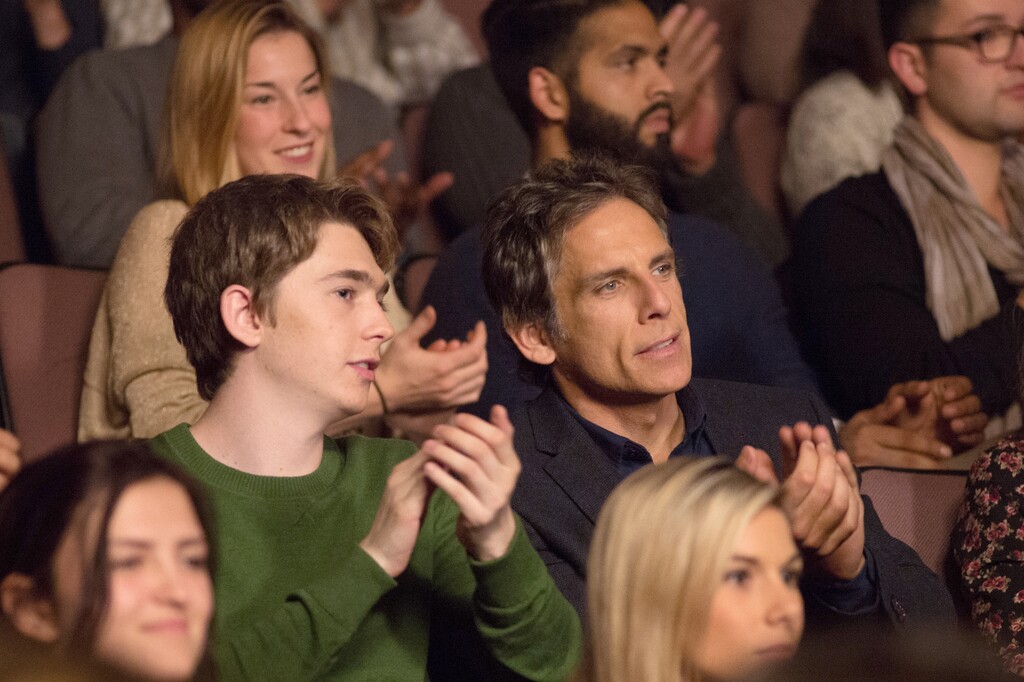(Jonathan Wenk  |  Amazon Studios) Brad Sloan (Ben Stiller, right) has some midlife realizations when he takes his son Troy (Austin Abrams) on his college tour, in the comedy "Brad's Status."