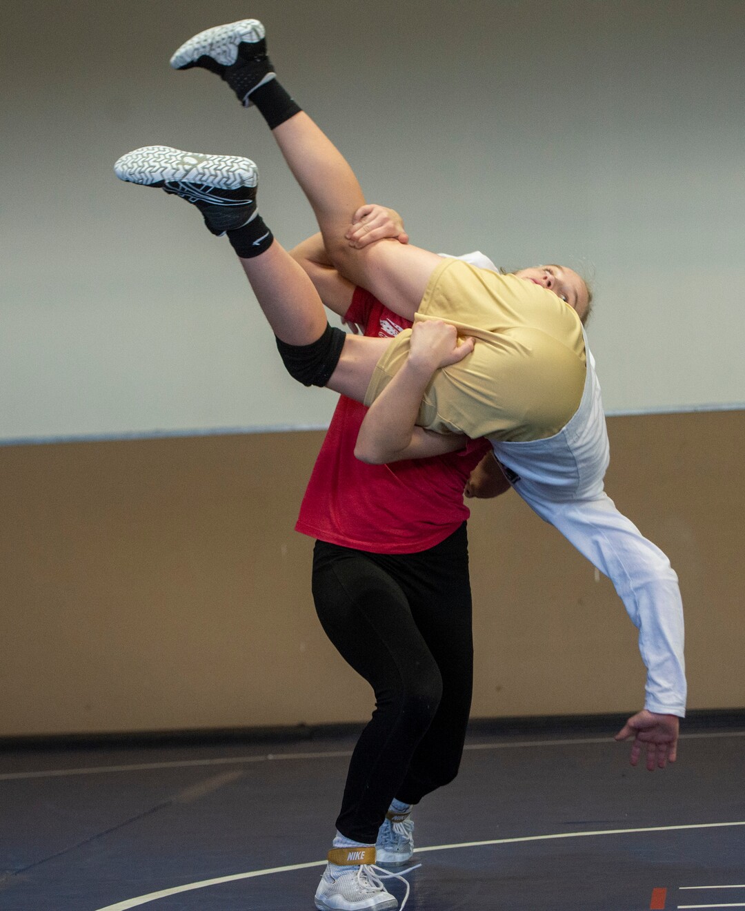(Rick Egan | The Salt Lake Tribune)   Sage Mortimer wrestles Andrew Fox, during practice, at American Leadership Academy, Thursday, Feb. 4, 2021.