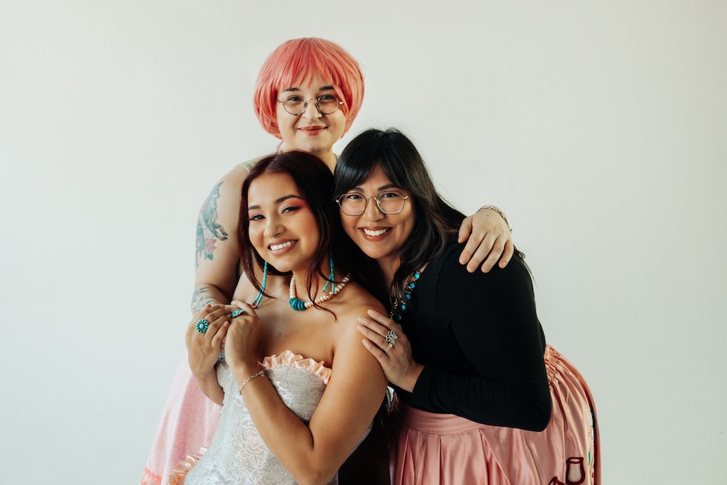 (Emmerson Edmo) Darcie Little Badger, Kinsale Drake and Stacie Shannon Denetsosie are editors of the anthology "Beyond the Glittering World" which won a 2026 American Book Award. The collection was published by Torrey House Press.