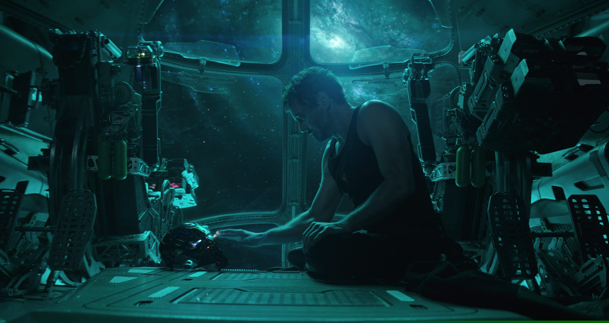 (Disney/Marvel Studios via AP) This image released by Disney shows Robert Downey Jr. in a scene from “Avengers: Endgame.”