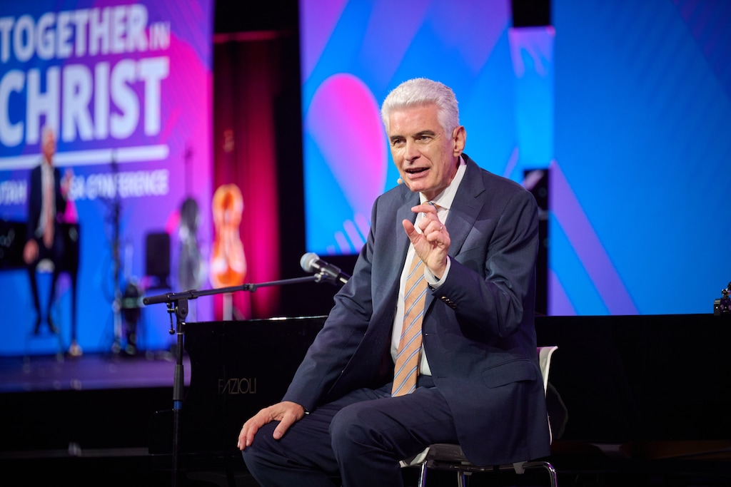 (The Church of Jesus Christ of Latter-day Saints) Gérald Caussé speaks at the Salt Palace Convention Center in Salt Lake City as part of the 2025 Utah Area YSA Conference on Friday, Aug. 29, 2025. Caussé was named as the newest member of the Quorum of the Twelve Apostles of The Church of Jesus Christ of Latter-day Saints on Thursday, Nov. 6, 2025.