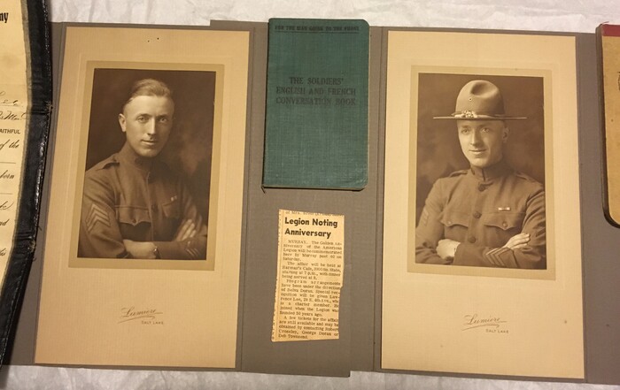 (photo courtesy Susan Leiber)  Personal effects of Sgt. Lawrence E. Leea.