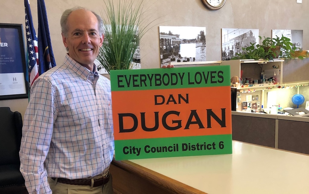 (Photo courtesy of Dan Dugan) Dan Dugan, a former Navy pilot who now works in the manufacturing industry, is running to lead Salt Lake City Council District 6.