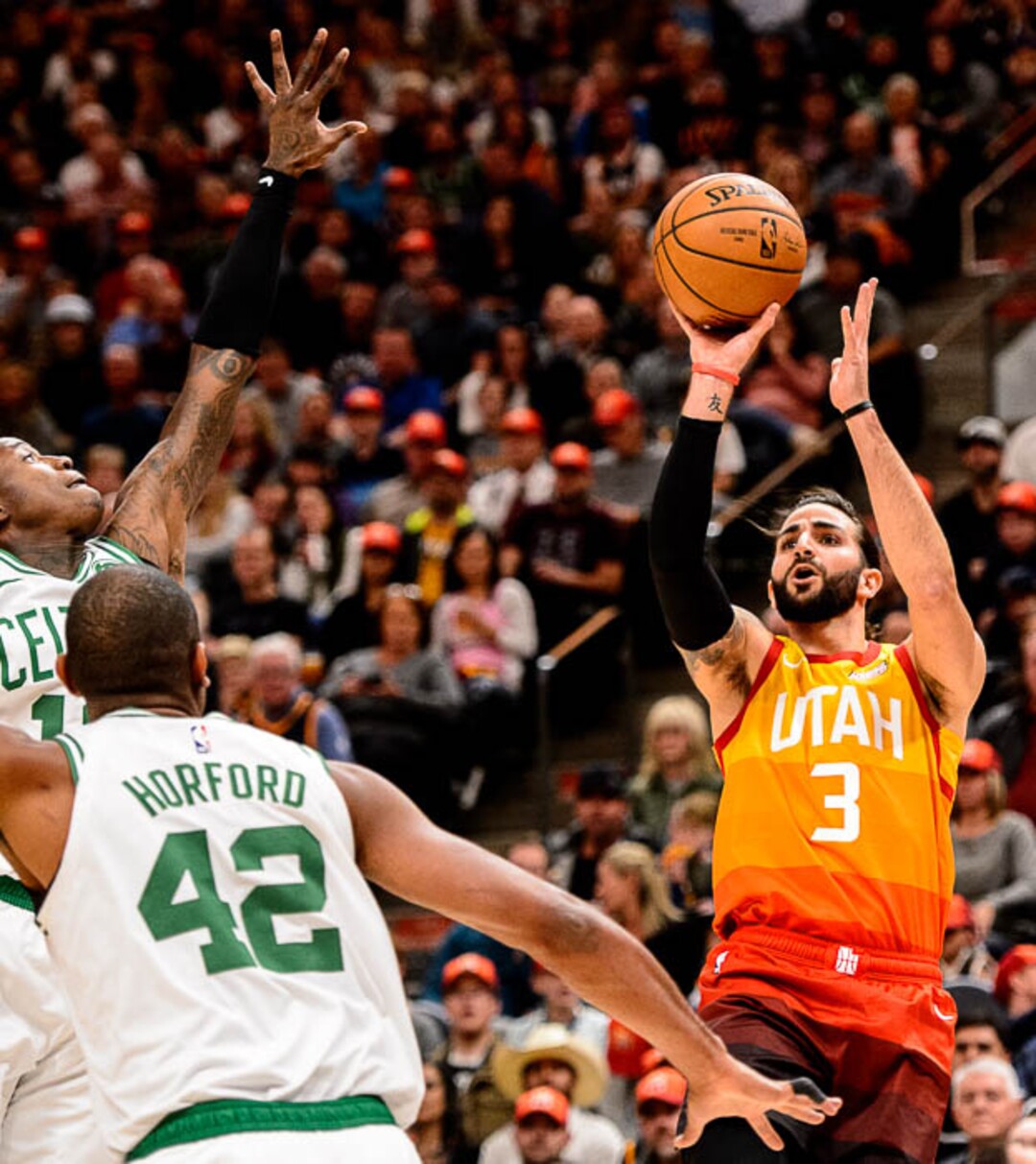 (Trent Nelson | The Salt Lake Tribune)  Utah Jazz guard Ricky Rubio (3). Utah Jazz vs. Boston Celtics, NBA basketball in Salt Lake City on Friday Nov. 9, 2018.